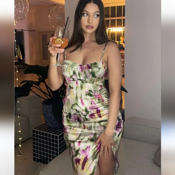 Cider Illusion Ruched Midi Dress NEW Size XL - Picture 1 of 11